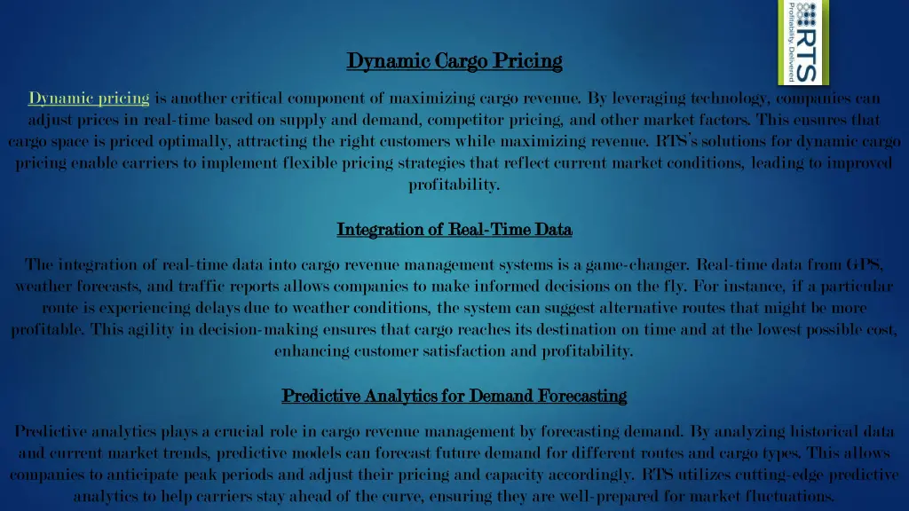 dynamic cargo pricing dynamic cargo pricing