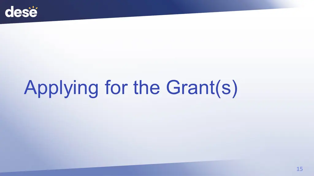 applying for the grant s