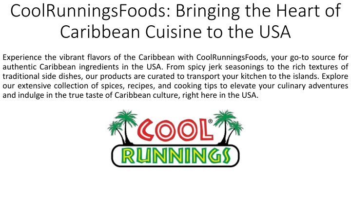 coolrunningsfoods bringing the heart of caribbean