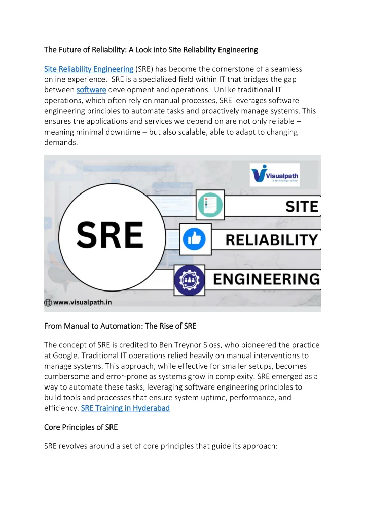 the future of reliability a look into site