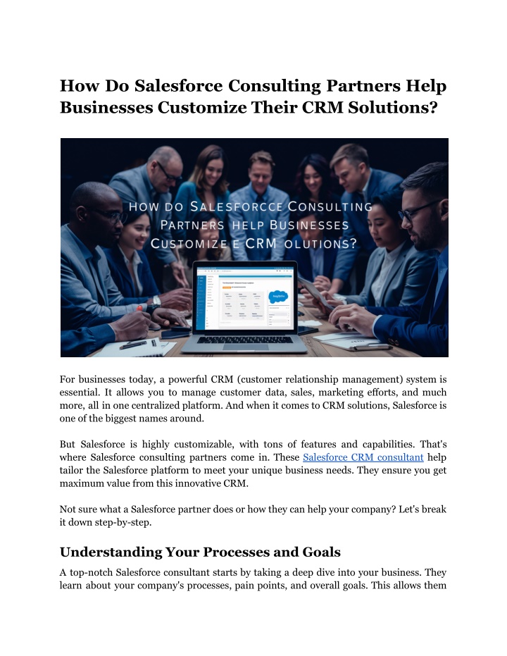 how do salesforce consulting partners help