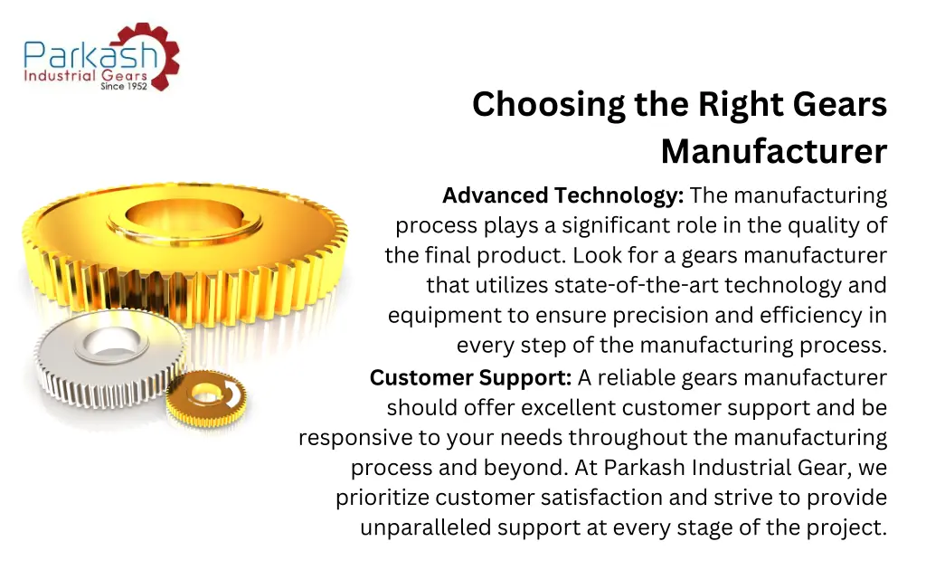 choosing the right gears manufacturer advanced