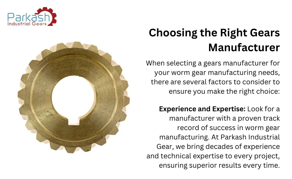 choosing the right gears manufacturer