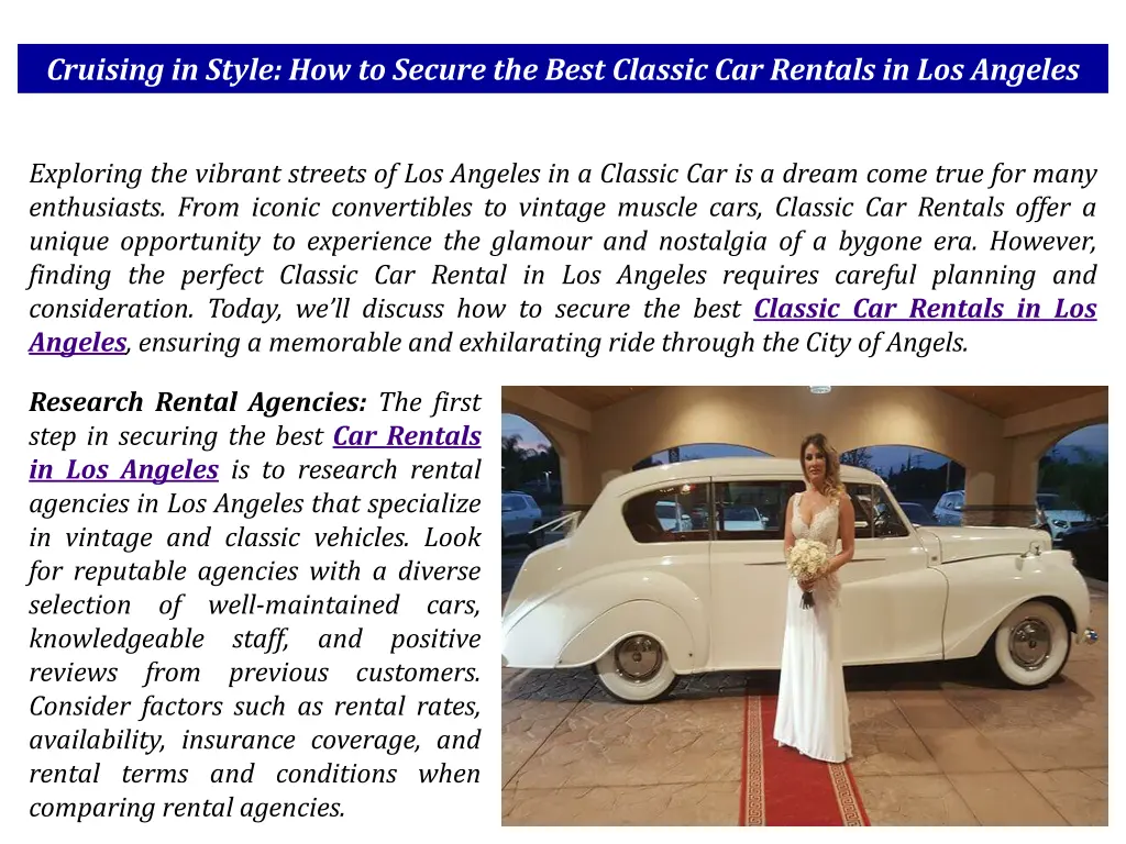 cruising in style how to secure the best classic