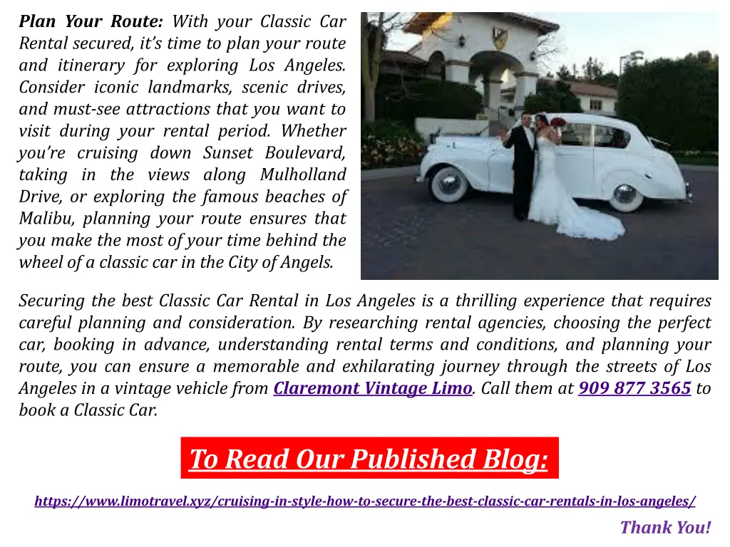 plan your route with your classic car rental