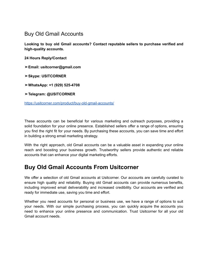 buy old gmail accounts