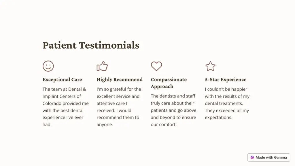 patient testimonials