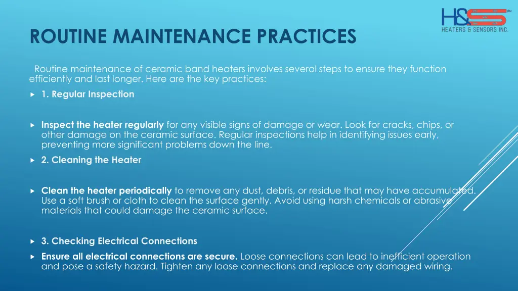 routine maintenance practices