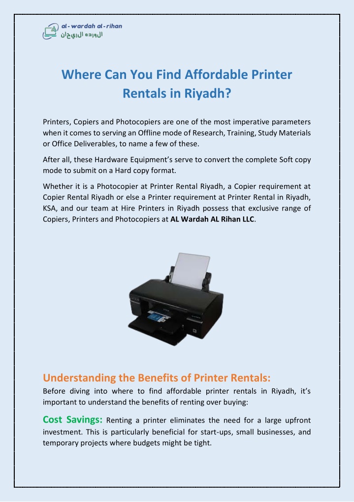 where can you find affordable printer rentals