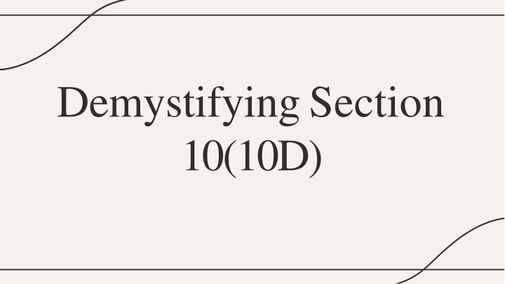 demystifying section 10 10d