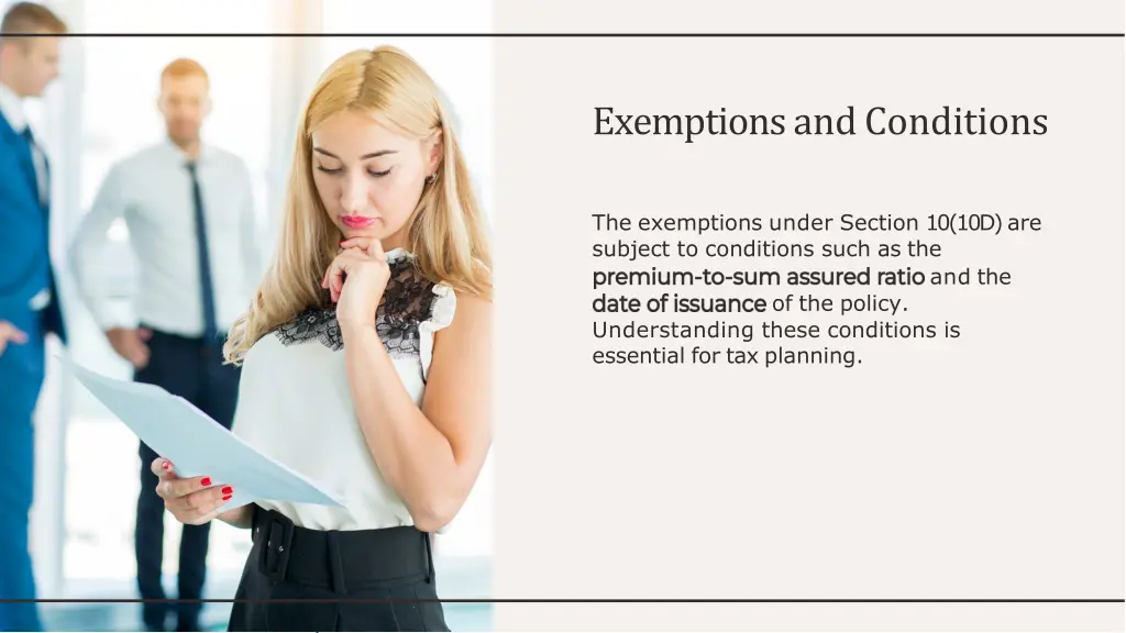 exemptions and conditions