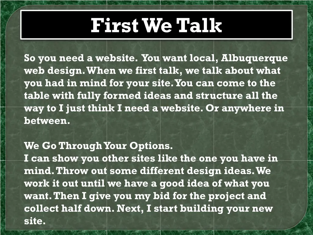 first we talk