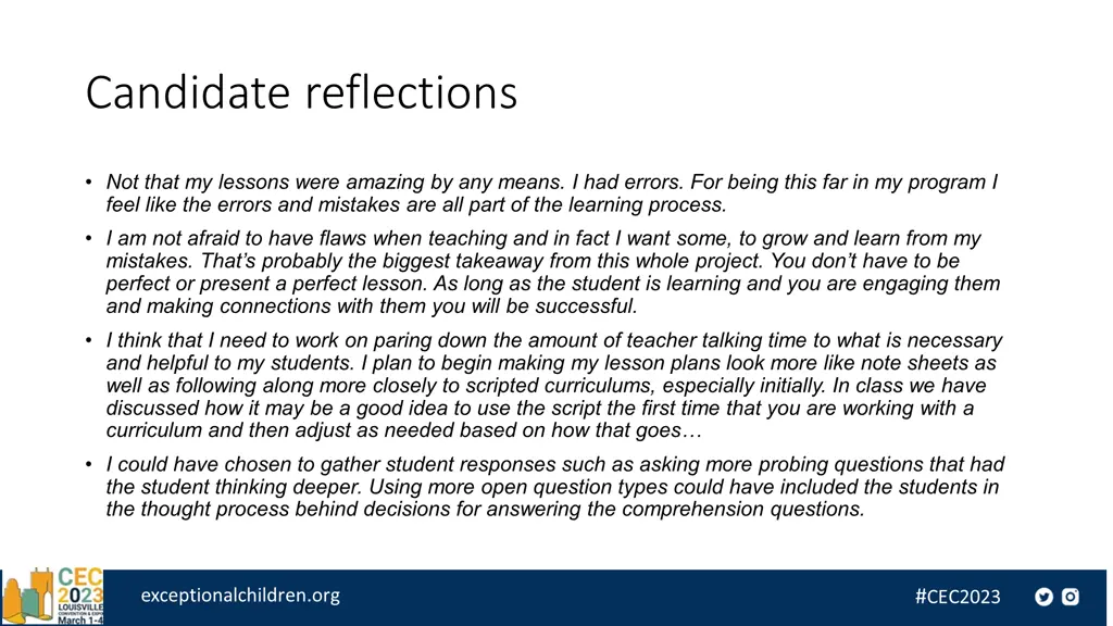 candidate reflections