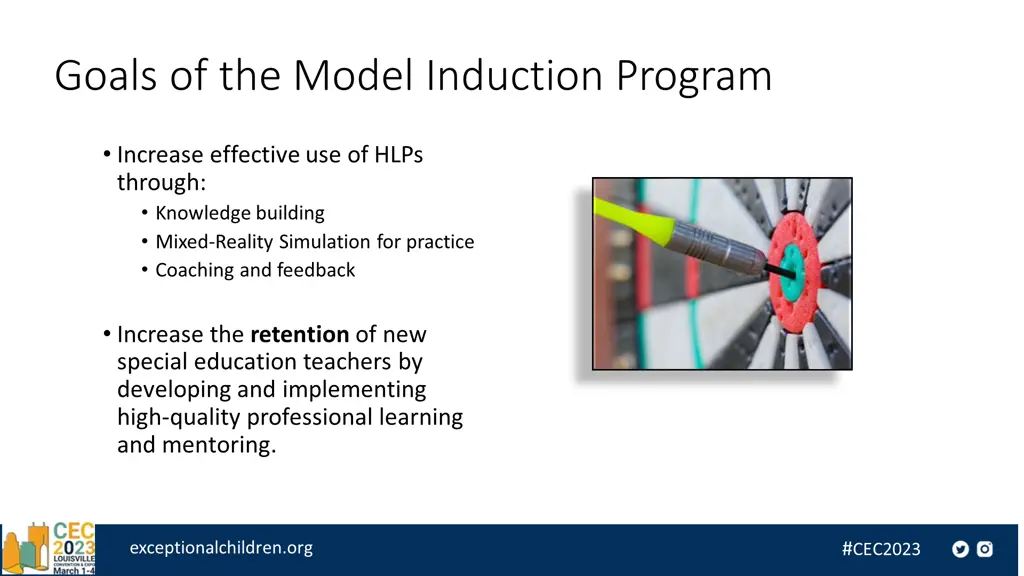 goals of the model induction program