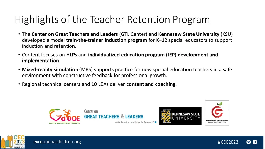 highlights of the teacher retention program