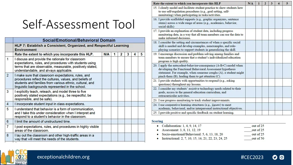 self assessment tool