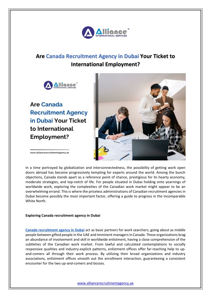 are canada recruitment agency in dubai your