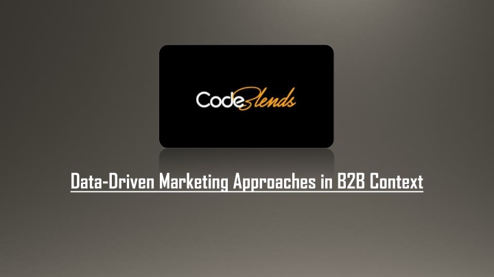 data driven marketing approaches in b2b context