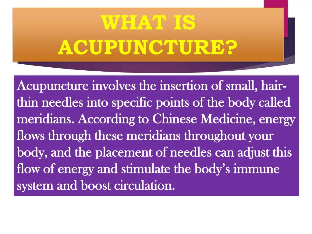 what is acupuncture