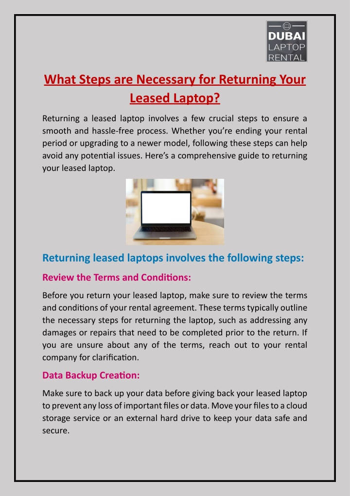 what steps are necessary for returning your