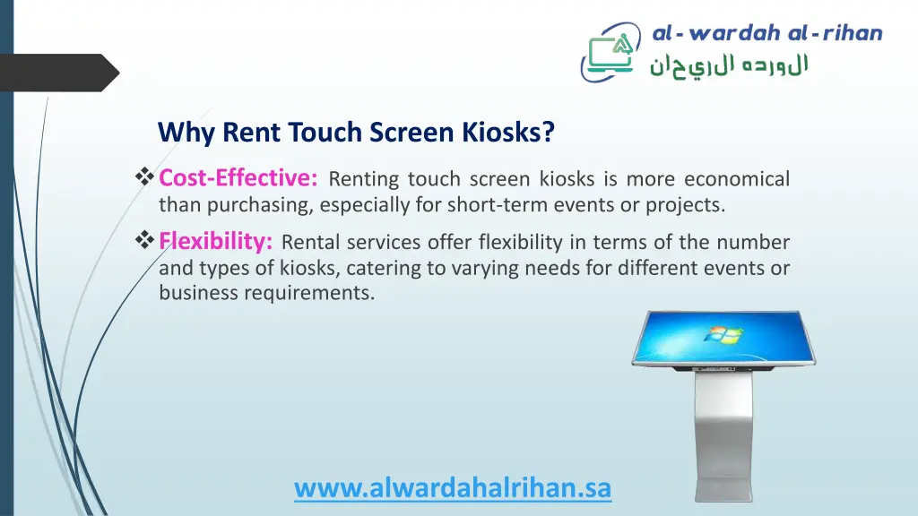 why rent touch screen kiosks cost effective