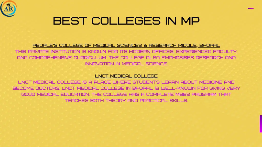 best colleges in mp