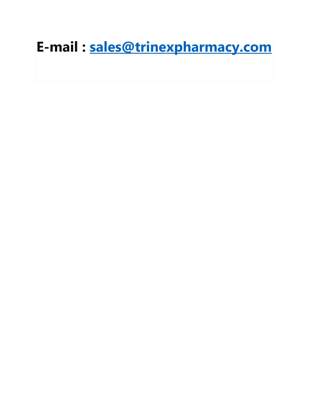 e mail sales@trinexpharmacy com