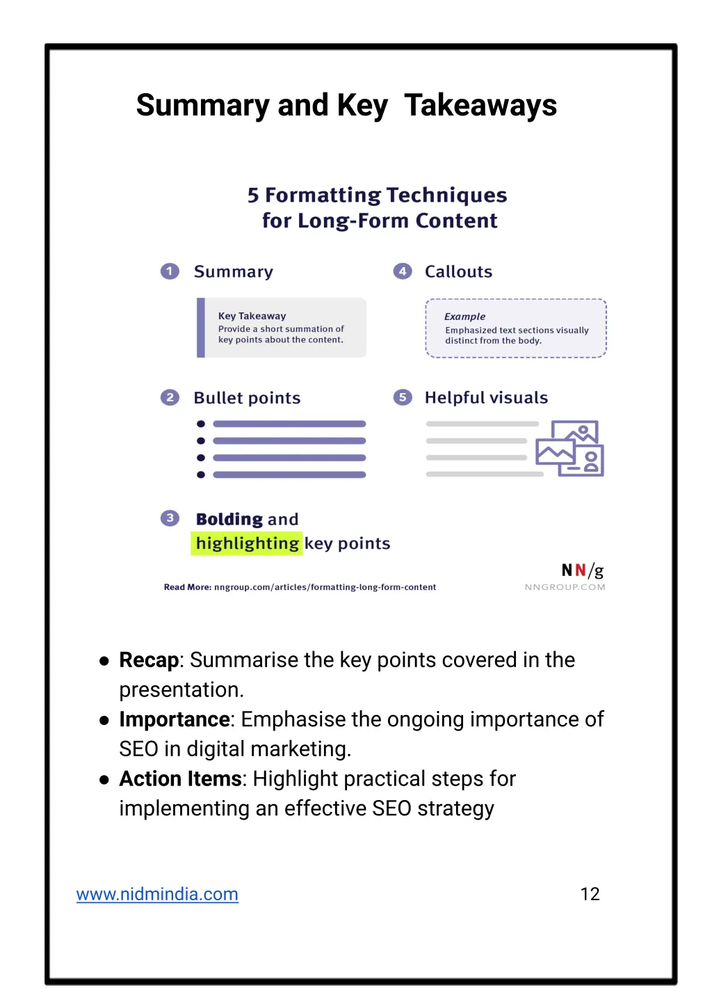 summary and key takeaways