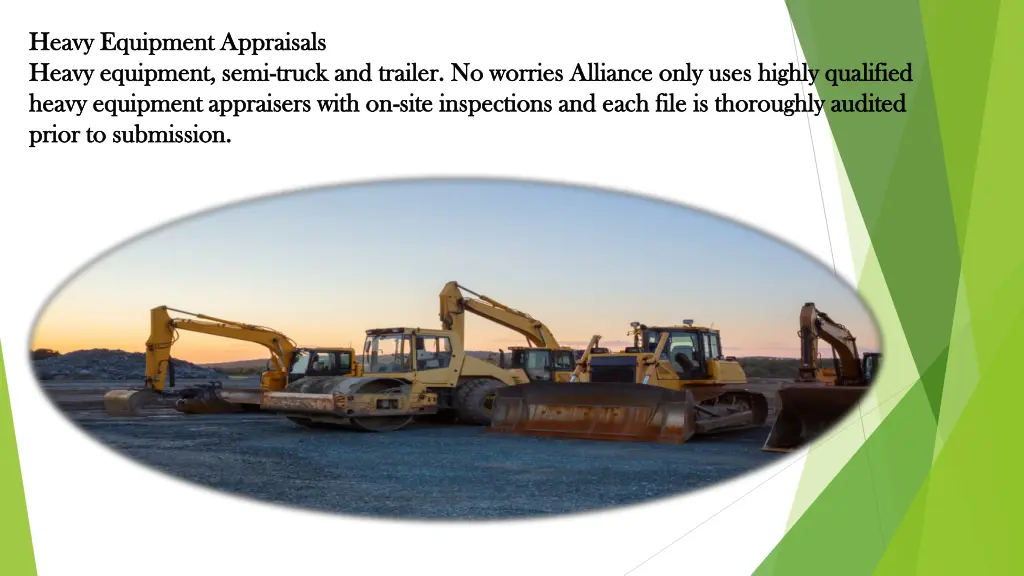 heavy equipment appraisals heavy equipment