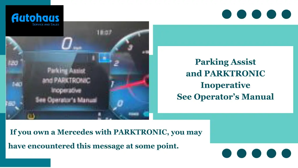 parking assist and parktronic inoperative