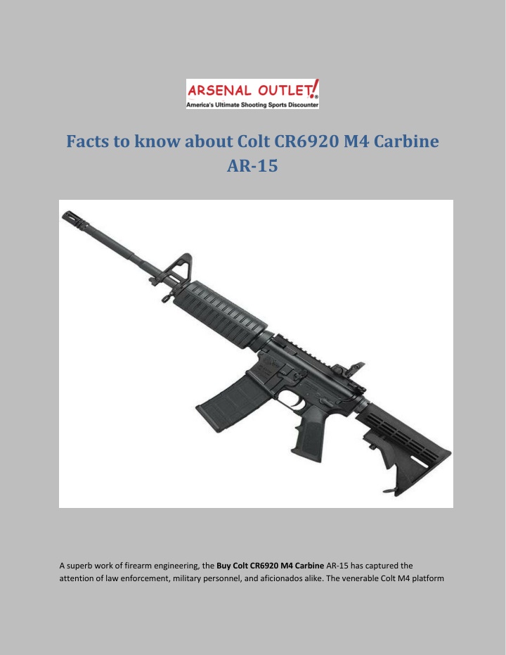 facts to know about colt cr6920 m4 carbine ar 15