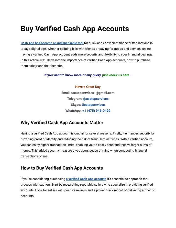 buy verified cash app accounts