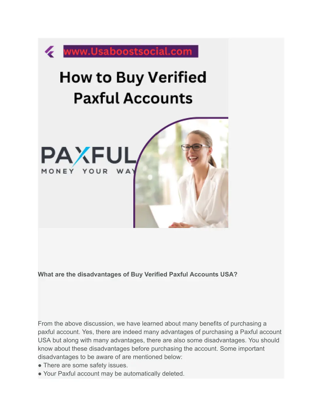 what are the disadvantages of buy verified paxful
