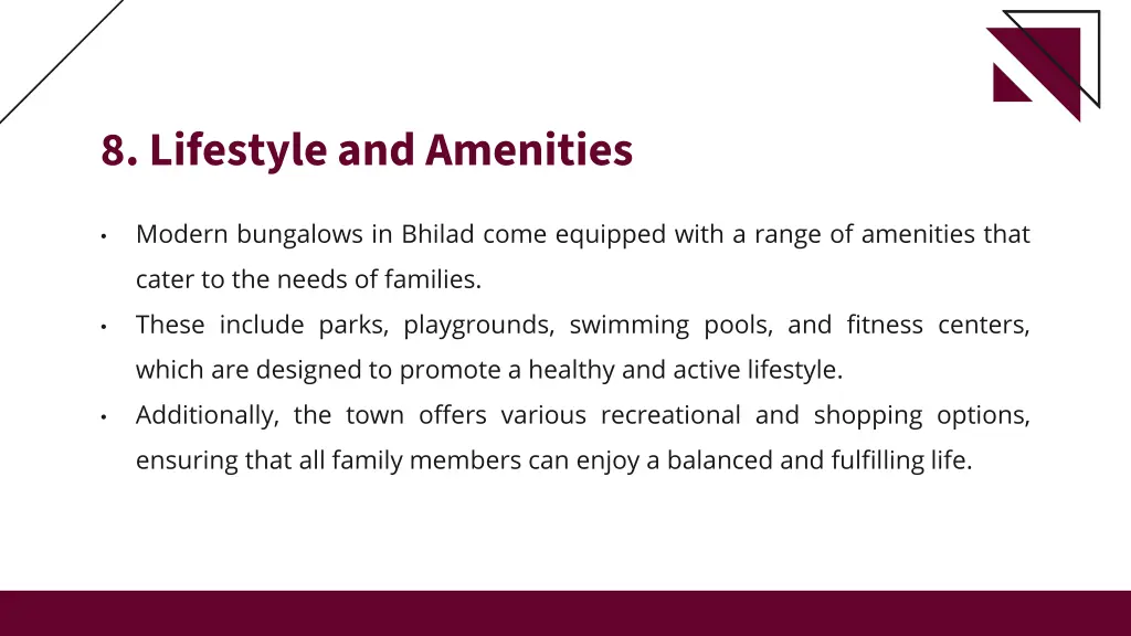 8 lifestyle and amenities