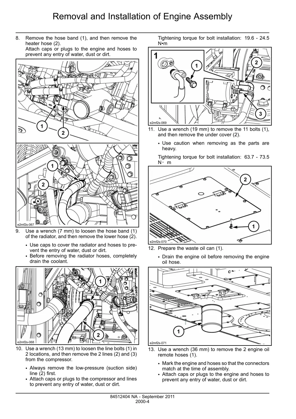 removal and installation of engine assembly 1