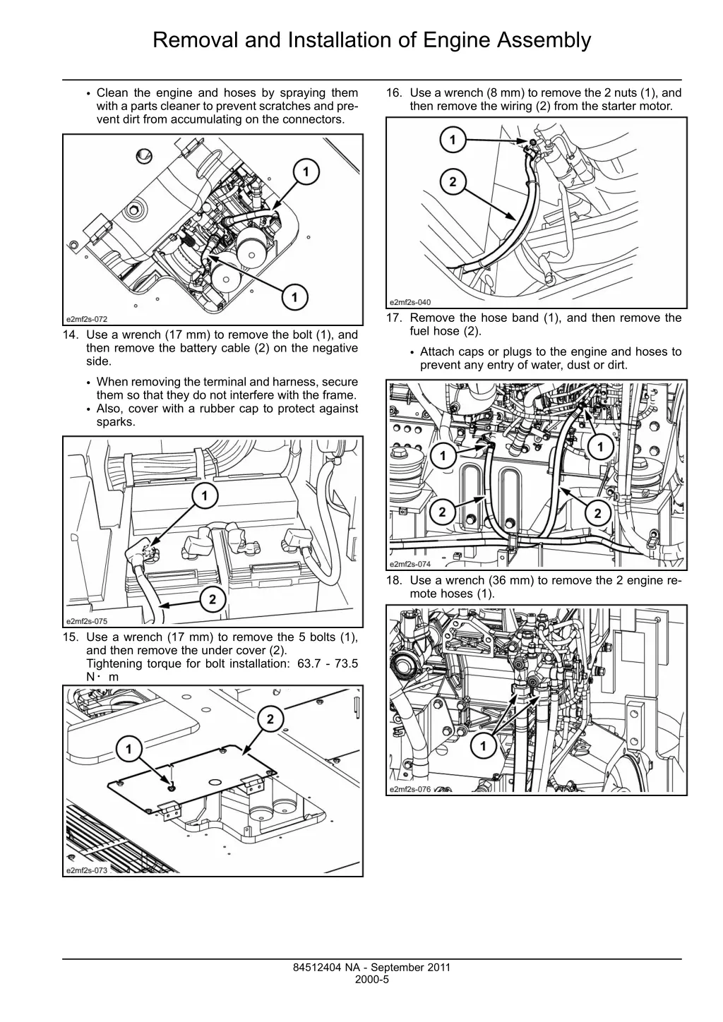 removal and installation of engine assembly 2