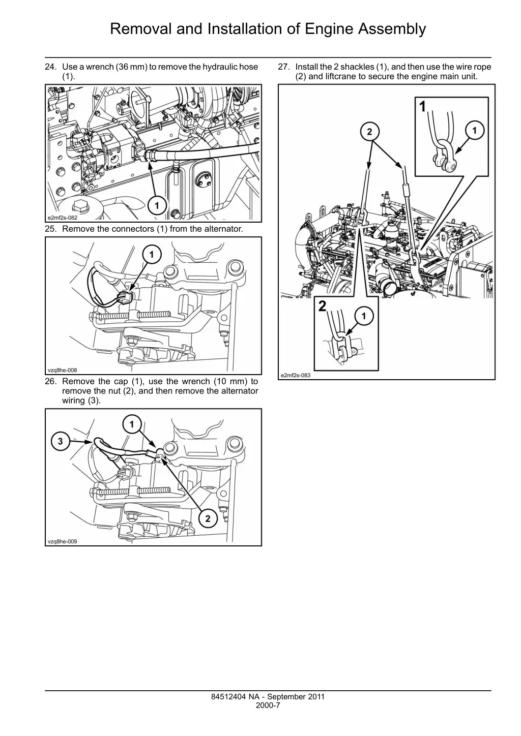 removal and installation of engine assembly 4