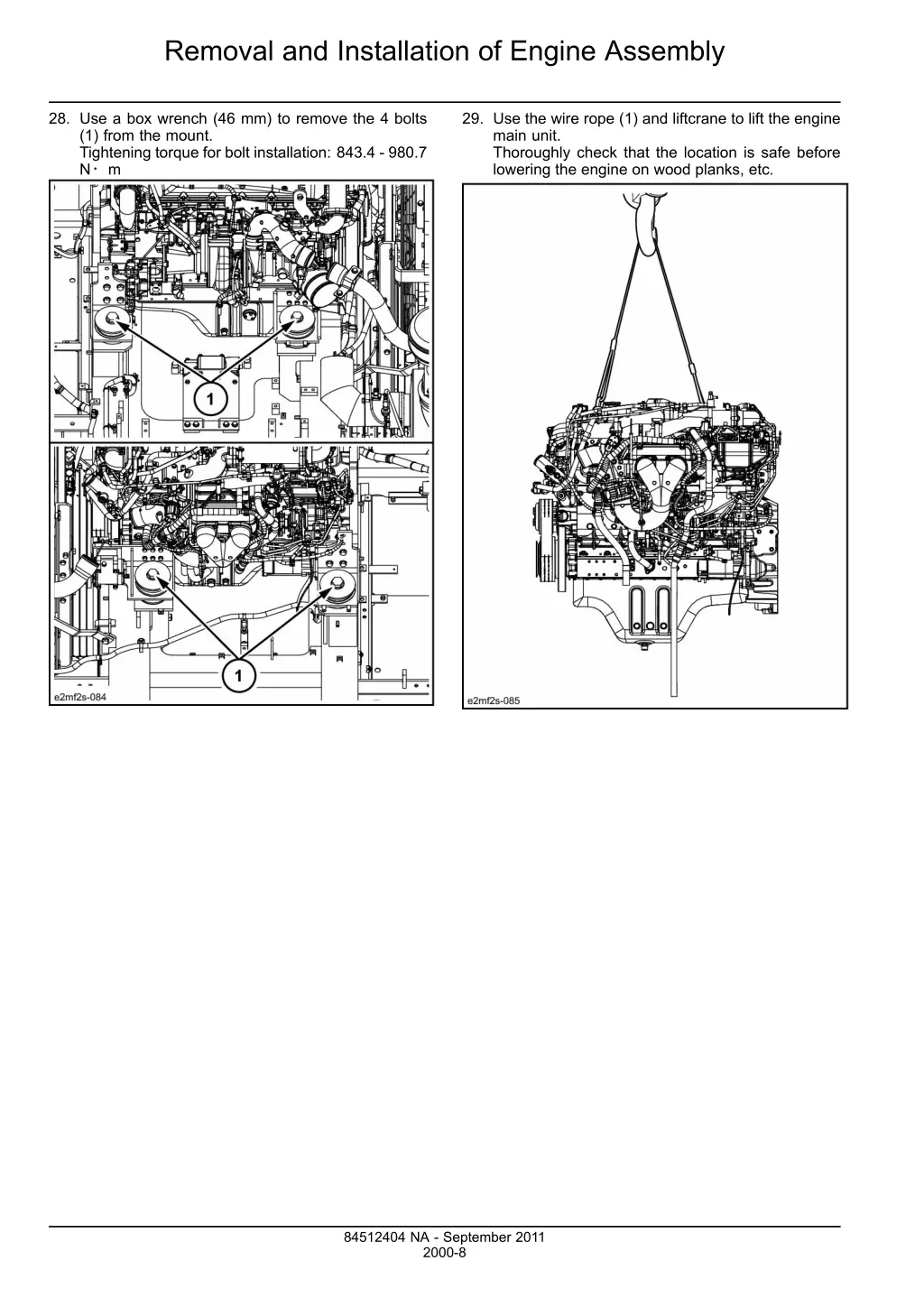 removal and installation of engine assembly 5