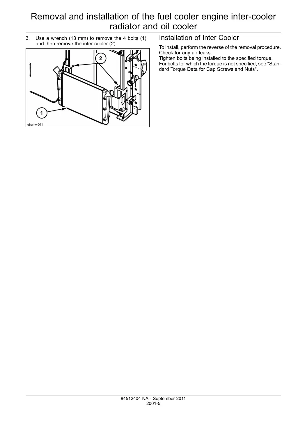 removal and installation of the fuel cooler 2