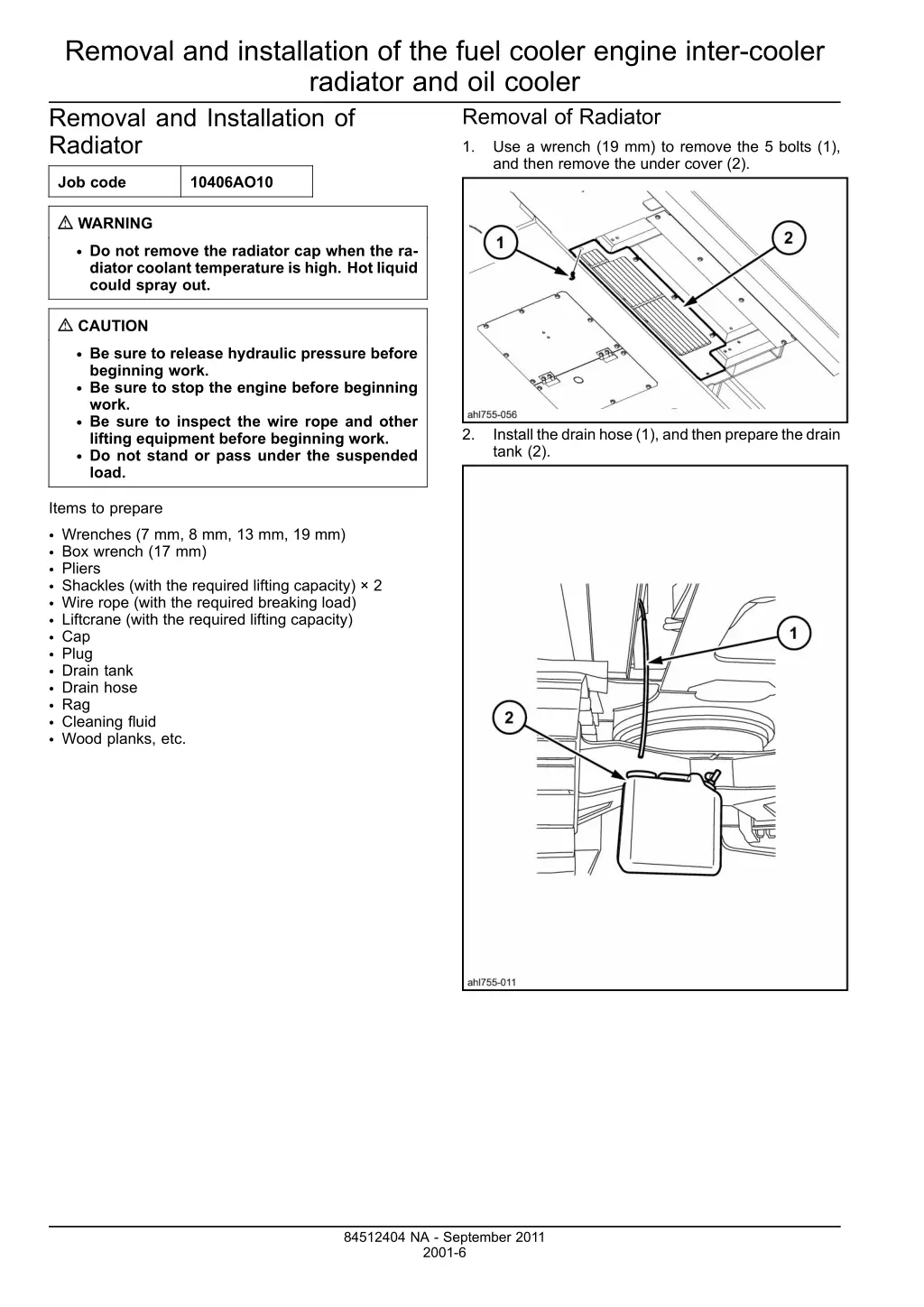 removal and installation of the fuel cooler 3