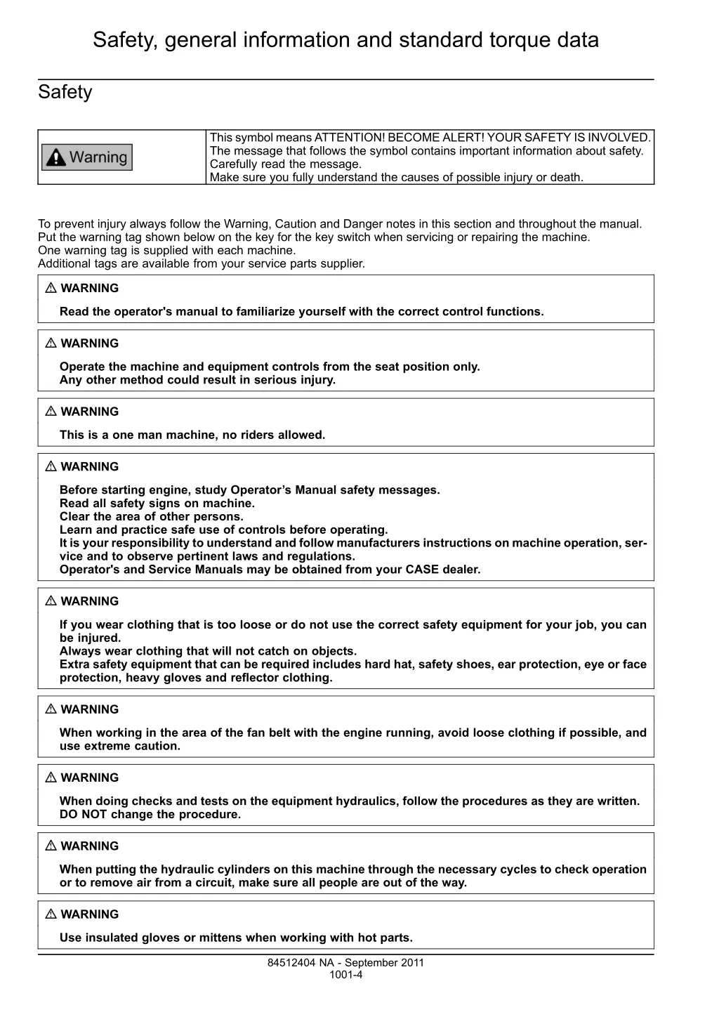 safety general information and standard torque 1