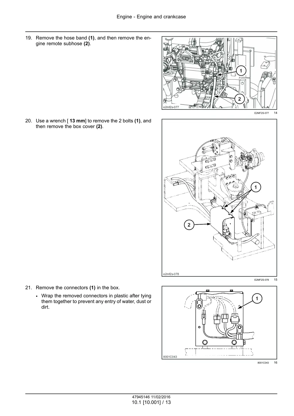 engine engine and crankcase 10