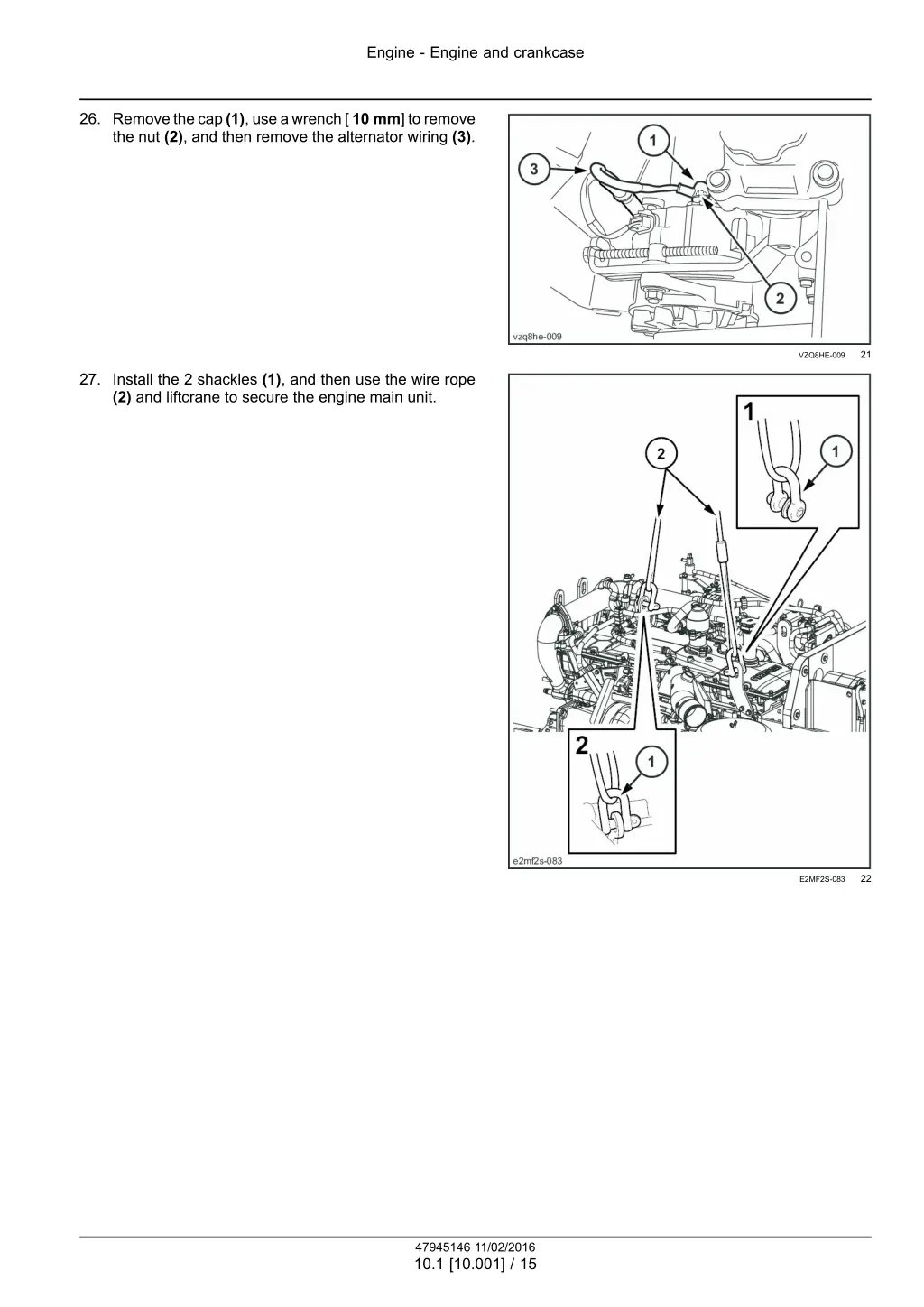 engine engine and crankcase 12