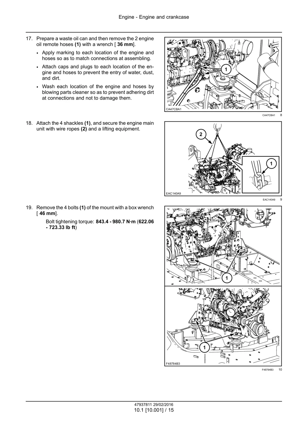 engine engine and crankcase 10