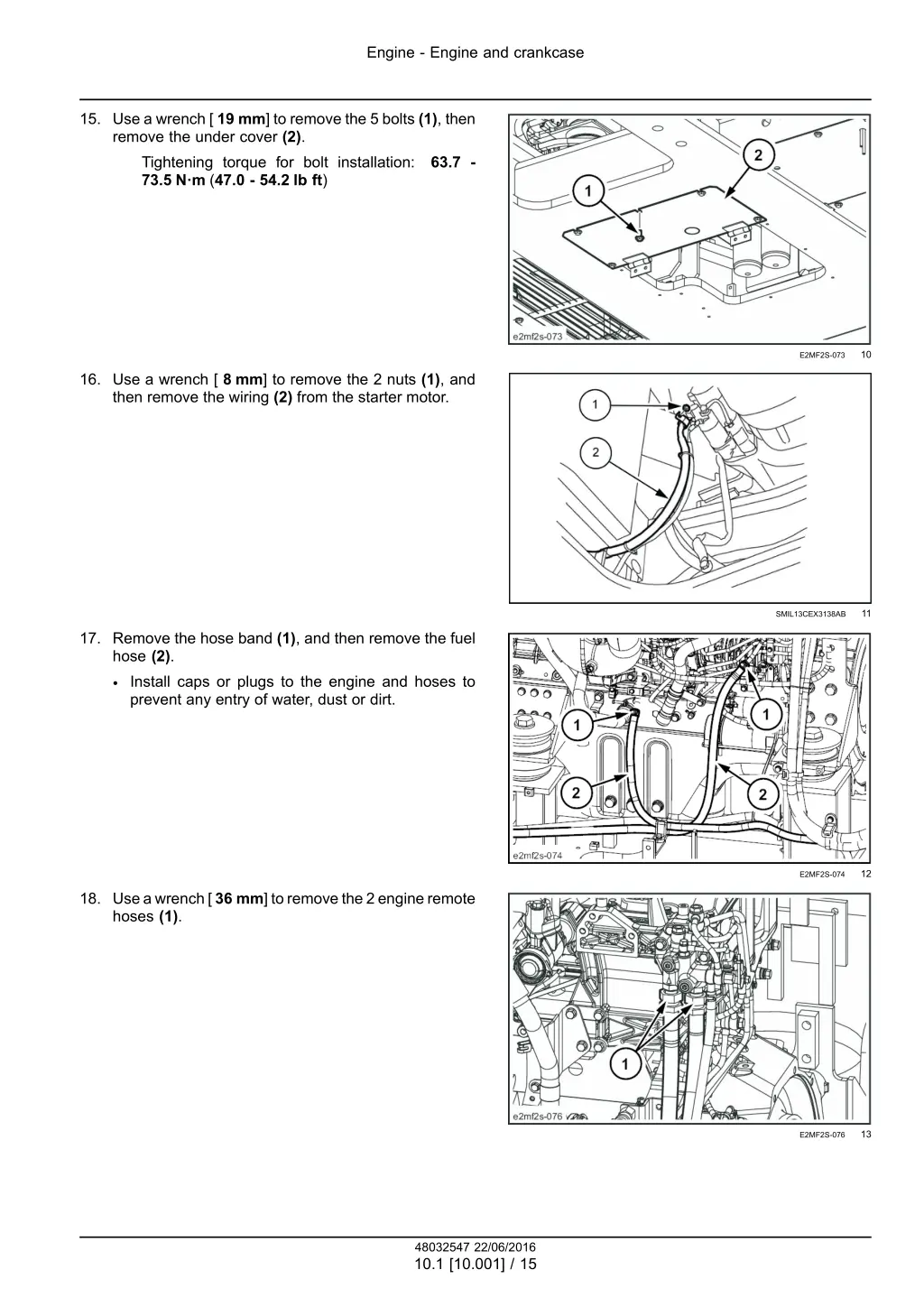 engine engine and crankcase 12