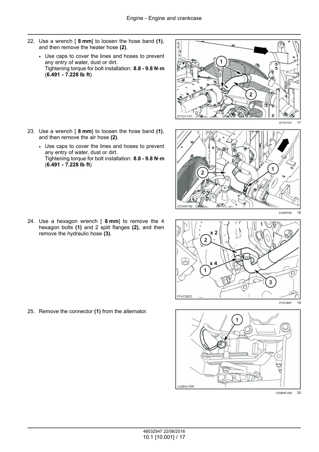 engine engine and crankcase 14