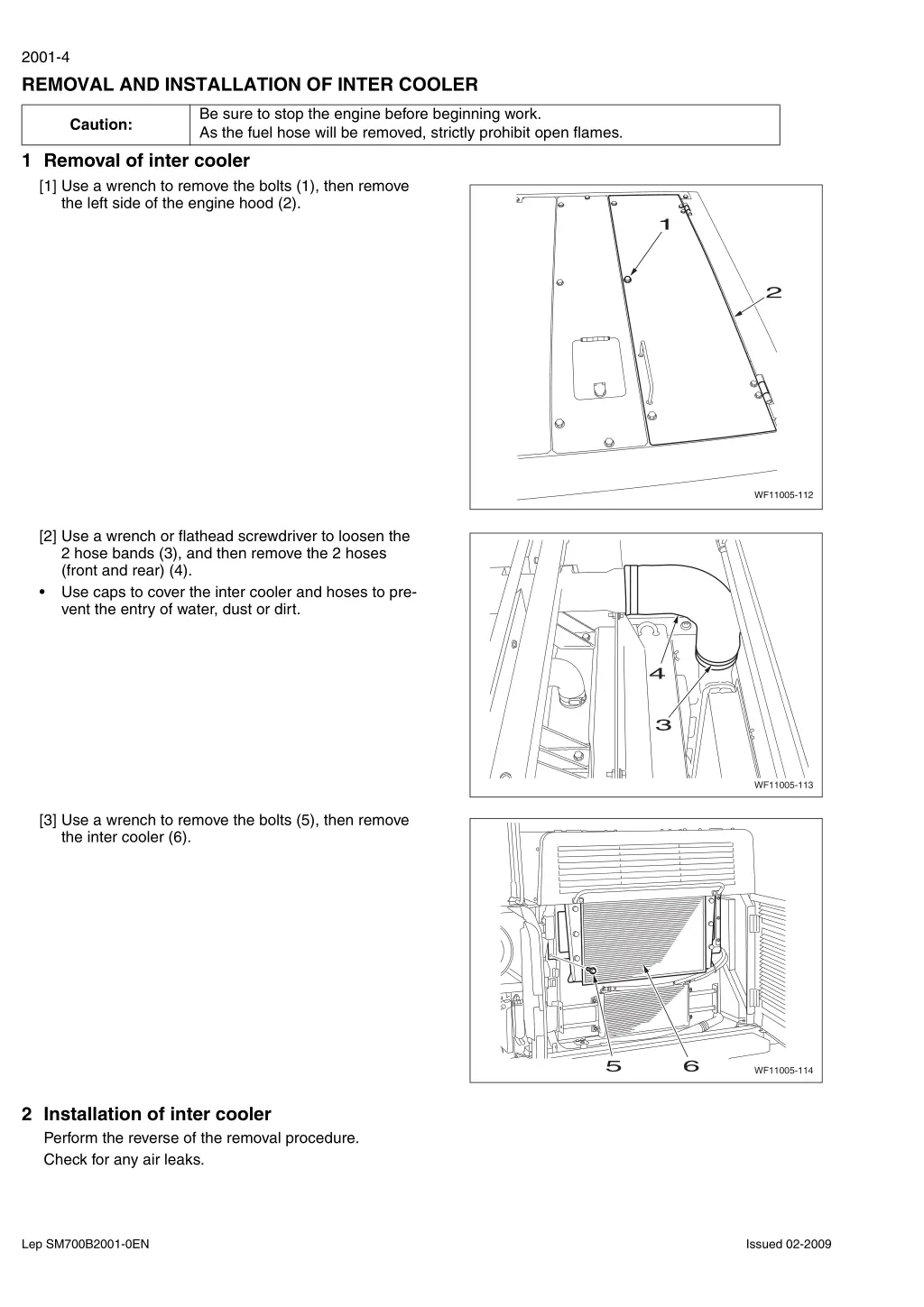 2001 4 removal and installation of inter cooler