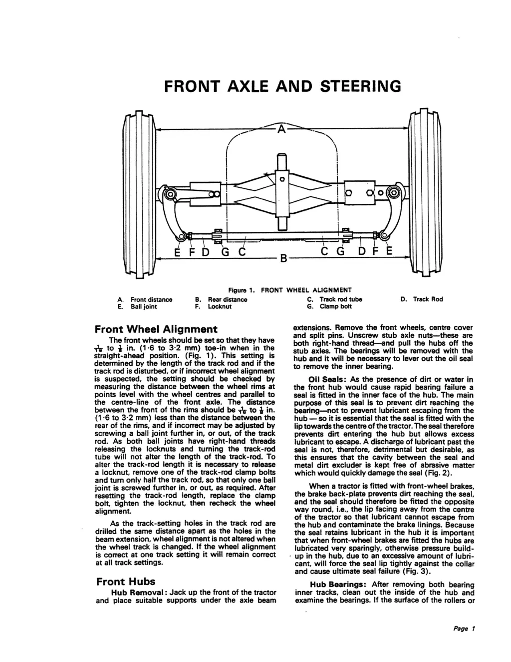 front axle and steering