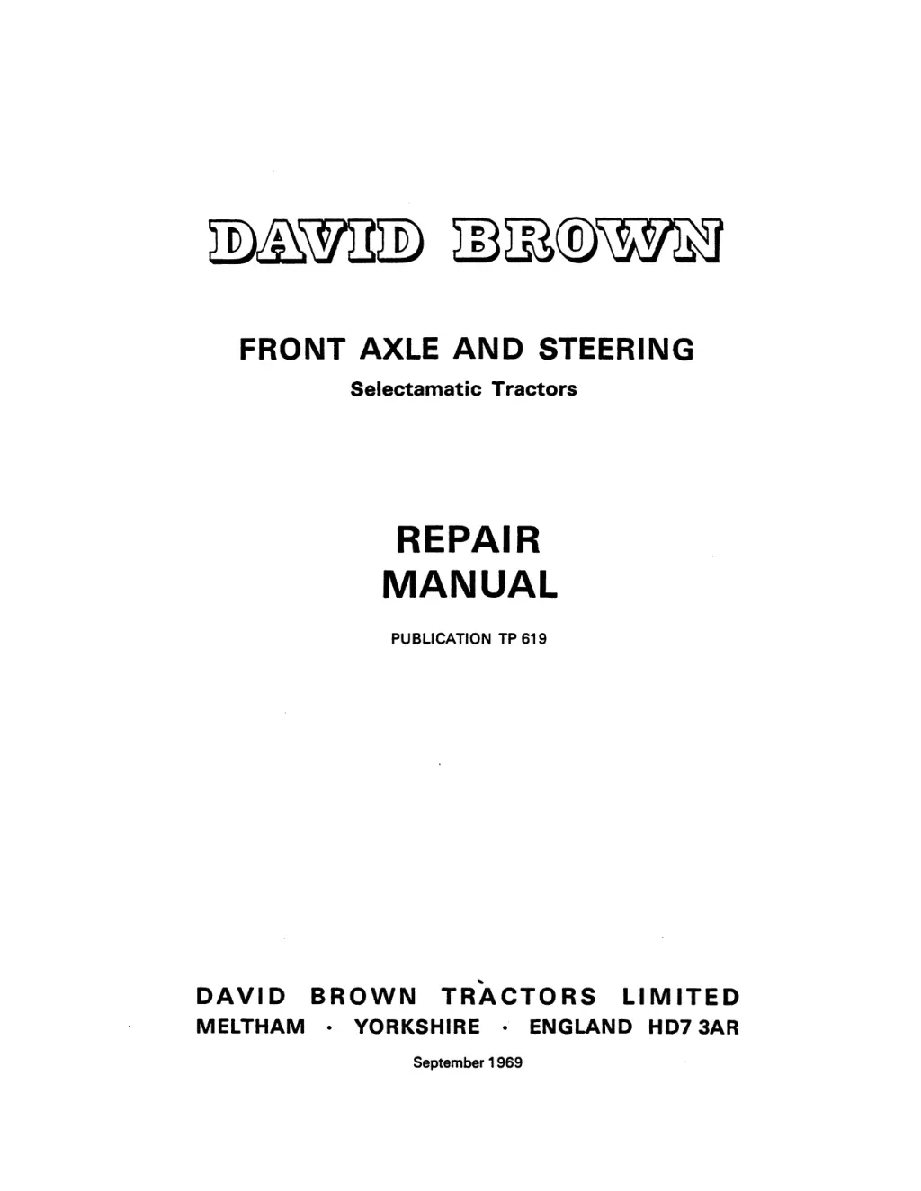 front axle and steering selectamatic tractors