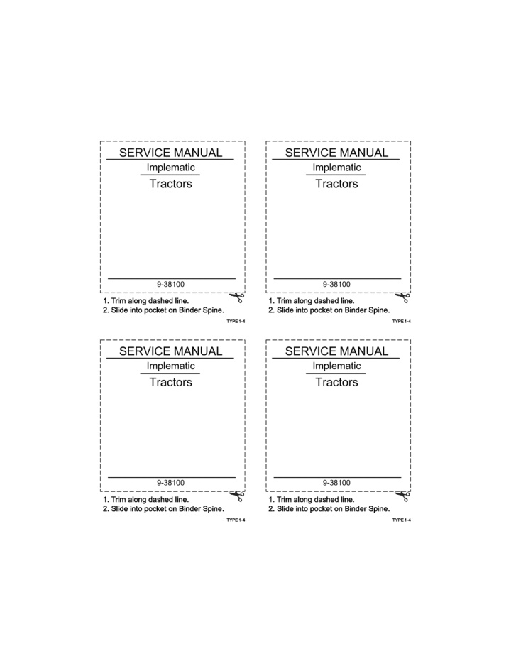 r service manual i i implematic i tractors